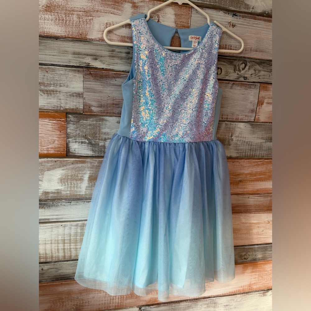Cat & Jack Shimmering Blue Sequin Dress